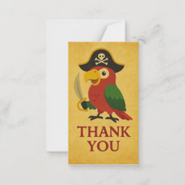 Rustoord Goud Scheeps- Piratenpapegaai Dank je wel Notitiekaartje