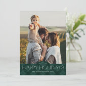 Rustoord Groen Geruit 2 Foto Feestdagenkaart (Staand voorkant)