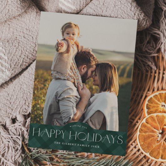Rustoord Groen Geruit 2 Foto Feestdagenkaart