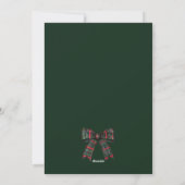 Rustoord Groen Kerstfeest Uitnodiging Rood en Groe (Achterkant)