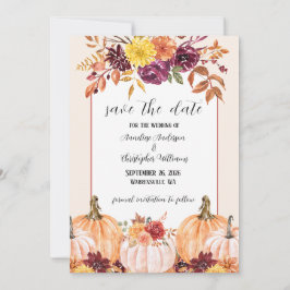 Rustoord herfst aquarel bloemenboog foto save the date