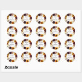 Rustoord Herfst Bloem Bruiloft Dankjeshouder Ronde Sticker (Vel)