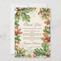 Rustoord Herfst Bos Baby Shower Bedankkaart