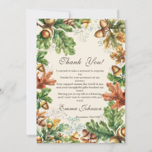 Rustoord Herfst Bos Baby Shower Bedankkaart Kaart