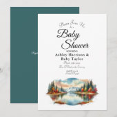 Rustoord herfst meer bos babyshower kaart (Voorkant / Achterkant)