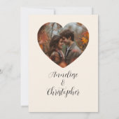 Rustoord Herfst Waterverf Bloemen Foto Bruiloft Kaart (Achterkant)