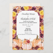 Rustoord Herfst Waterverf Bloemen Foto Bruiloft Kaart (Voorkant / Achterkant)