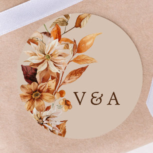 Rustoord Herfstbladeren Monogram Sticker