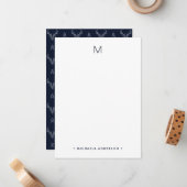 Rustoord Herten Monogram & Naam Briefpapier Notitiekaartje (Voorkant / Achterkant in situ)