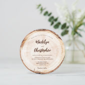 Rustoord Huwelijk Handlettering Script Houten Gesn Kaart (Staand voorkant)