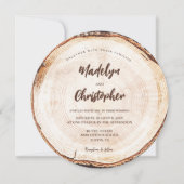 Rustoord Huwelijk Handlettering Script Houten Gesn Kaart (Voorkant)