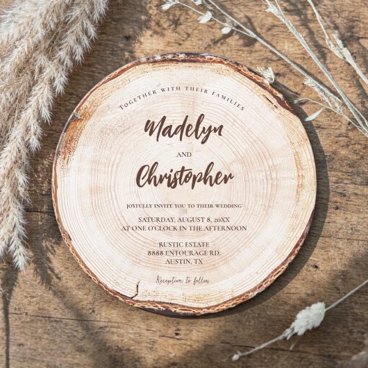 Rustoord Huwelijk Handlettering Script Houten Gesn Kaart