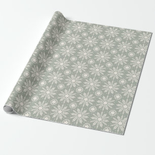Rustoord Kersmis met Crème en Salie Sneeuwvlokken Cadeaupapier