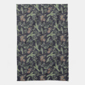 Rustoord Kerstgroen Botanisch Patroon Theedoek (Verticaal)