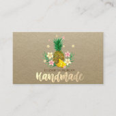 Rustoord , Kraft, Ananas Bloemen Handgemaakt Visitekaartje (Voorkant)