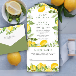 Rustoord met Citrus Citroen Boom Baby Shower All In One Uitnodiging