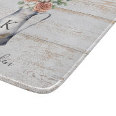 Rustoord Monogram Roos Katoen Eucalyptus in een ka Snijplank (Hoek)