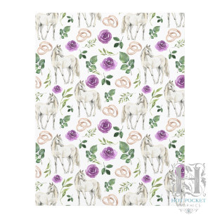 Rustoord Paardenthema Bloemmotief Paars Scrapbookp