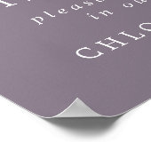 Rustoord Paars Bloem Bruiloft Foto Booth Bord Poster (Hoek)