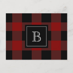 Rustoord Plaid Houthakker Monogram Initiaal Rood Z Briefkaart