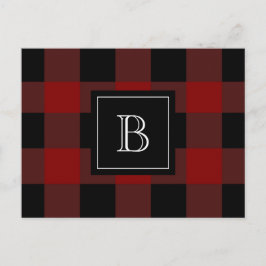 Rustoord Plaid Houthakker Monogram Initiaal Rood Z Briefkaart