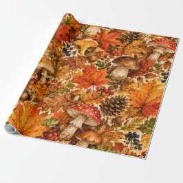 Rustoord Pompoen Watercolor Patroon Cadeaupapier