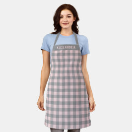 Rustoord Rosa Grijze Buffalo Plaid Maatwerk Schort
