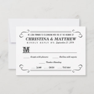Rustoord RSVP Krijtbord Stijl Antwoordkaarten Kaartje