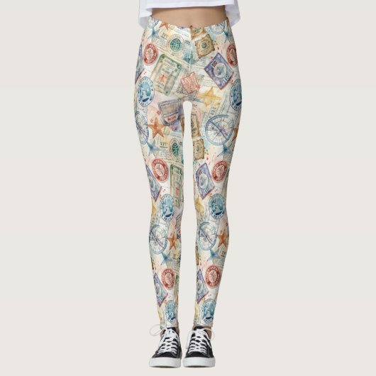 Rustoord Stempel Reispatroon (7) Leggings (Voorkant)