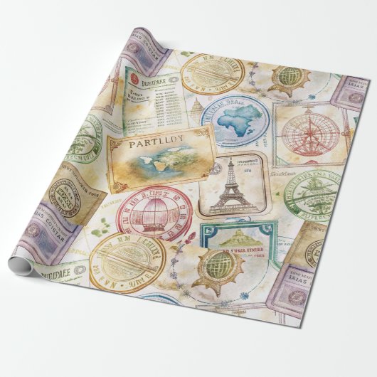 Rustoord Stempel Reispatroon (8) Cadeaupapier (Uitgerold)
