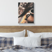 Rustoord stoffen en pot afbeelding op canvas afdruk (Insitu (Slaapkamer))