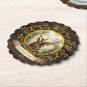 Rustoord Vintage Kerst STAG Feest Persoonlijk Kartonnen Onderzetters (Gekanteld)