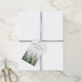 Rustoord Waterverf Dennenbos Logo Aangepast Cadeaulabel (Met Touw)