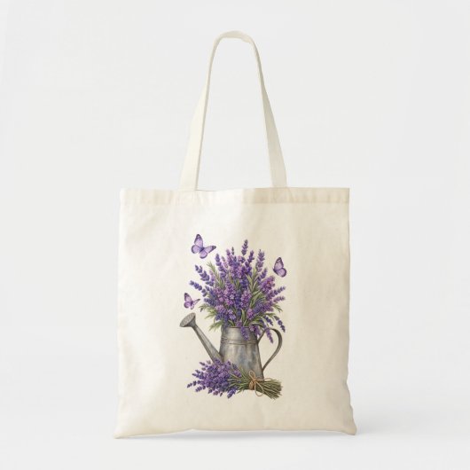 Rustoord Waterverf Lavendel Gietkan Tote Bag (Voorkant)