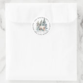 Rustoord Waterverf Sneeuwuil Vakantie Ronde Sticker (Tas)