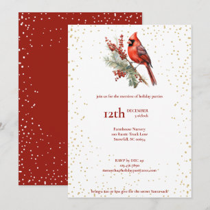 Rustoord waterverf Winter Kardinaal Hulsttak Feestdagenkaart