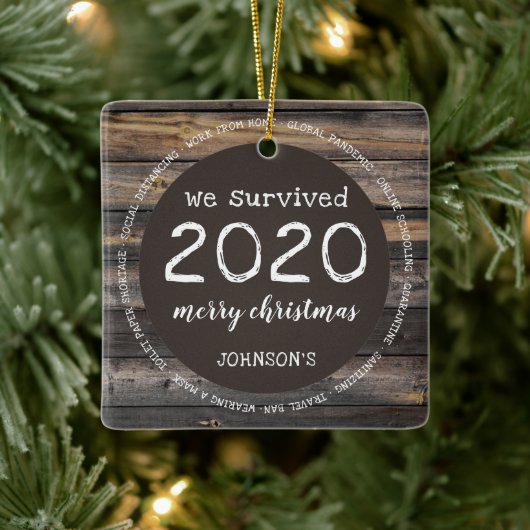 Rustoord Wij Hebben 2020 Overleefd Foto Keramisch Ornament (Boom)