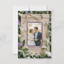 Rustoord Wilde Bloemen Botanische Kraft Papier Huw Bedankkaart