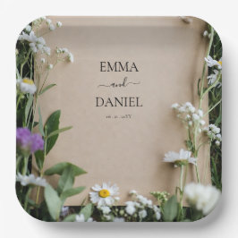 Rustoord Wilde Bloemen Botanische Kraft Papier Huw Papieren Bordje