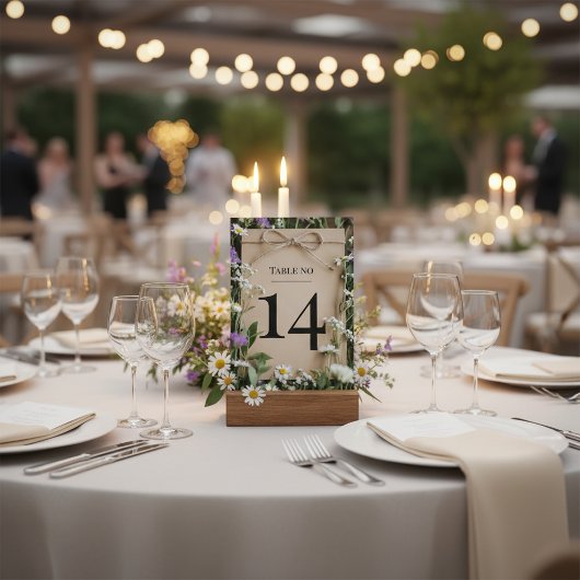 Rustoord Wilde Bloemen Trouwtafel Nummer Kaart
