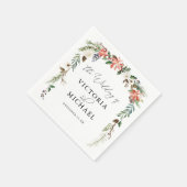 Rustoord Winter Bloemen | Kerst Huwelijk Servet (Hoek)