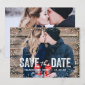 Rustoord Winter Save The Date Volledige Foto Afdru (Voorkant / Achterkant)