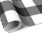 Rustoord zwart wit grote Buffalo geruite Kerst Cadeaupapier (Rol Hoek)
