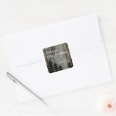 Rustoord Zwarte Woud Huwelijk Vierkante Sticker (Envelop)