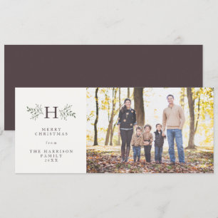 Rustoordelijke kerstkaart met monogram