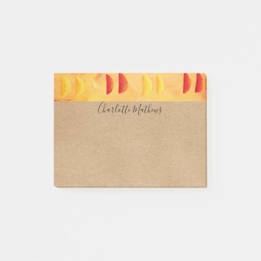 Rustoordig Sinaasappel en Citroenen Citrus Persoon Post-it® Notes (Voorkant)