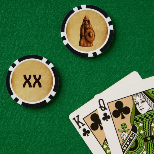 Rustoordige Viking Poker Chips (Pokertafel (Dubbel))