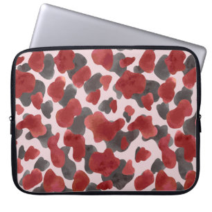 Rustoordruk van winterdieren in waterverf laptop sleeve