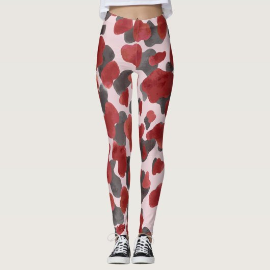 Rustoordruk van winterdieren in waterverf leggings (Voorkant)