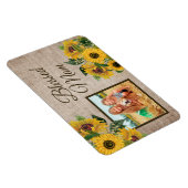 Rustoordse Jute Zonnebloemen Gezegende Moeder Foto Magneet (Rechterzijde)